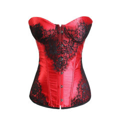 Corset din satin Red Flower