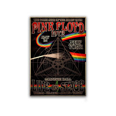 Placuta metalica decorativa Pink Floyd Dark side of the moon tour 1972